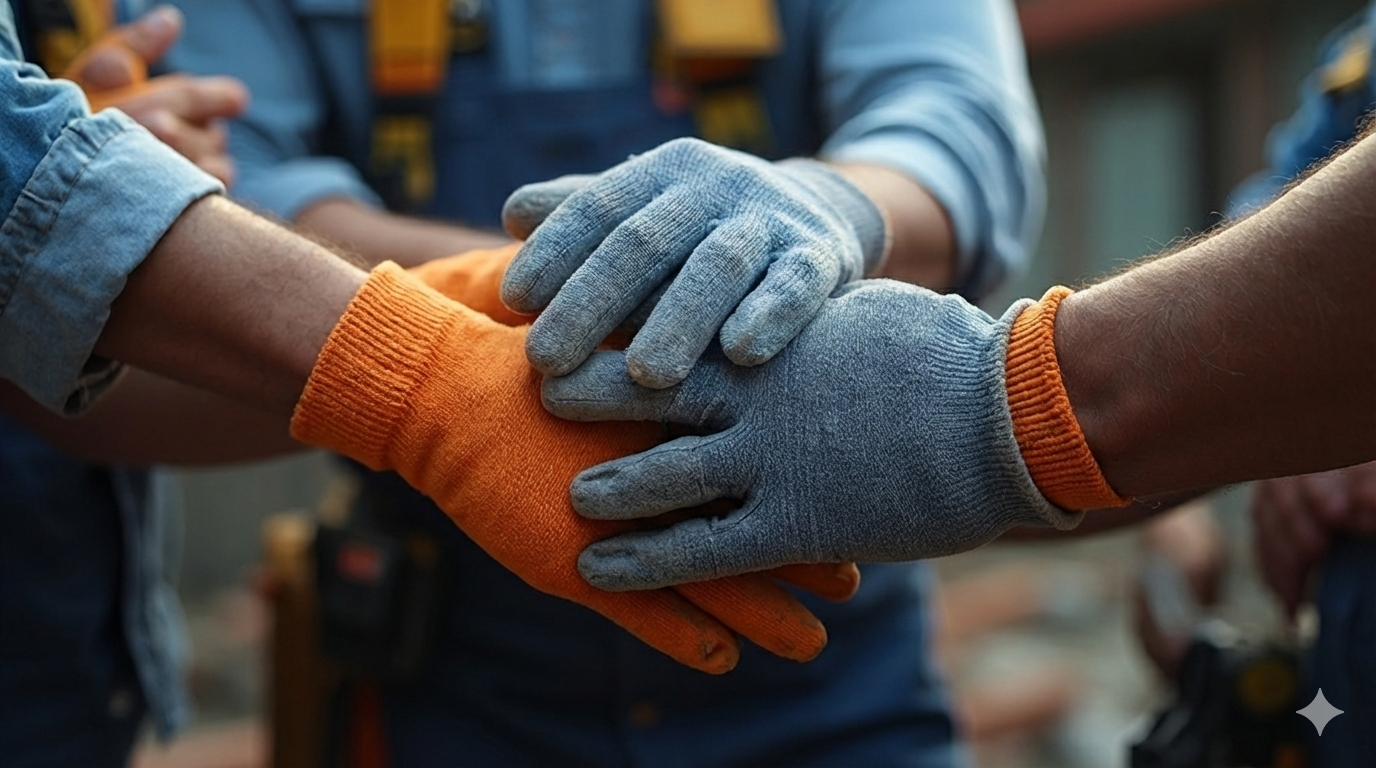 Solidarité des équipes sur chantier