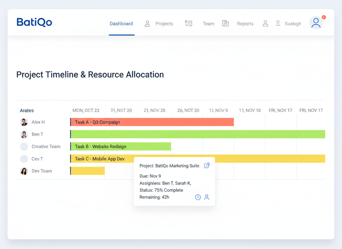 Planning de chantier intuitif