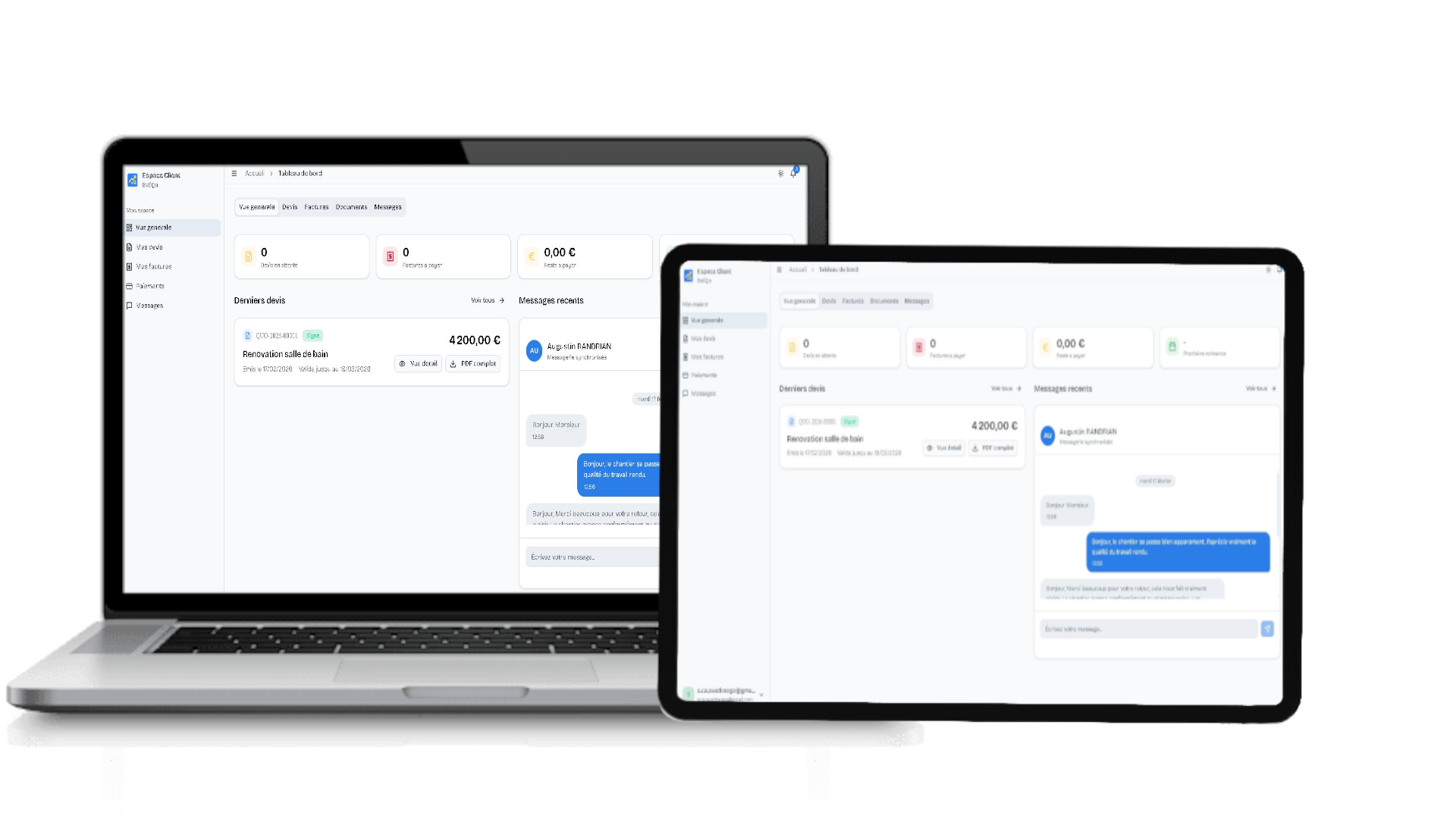 Interface simple BatiQo